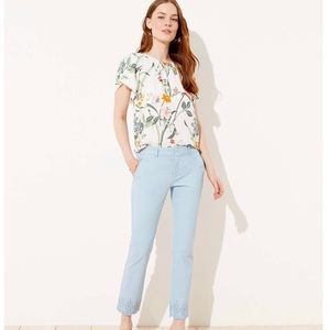 LOFT Eyelet Hem Girlfriend Chinos